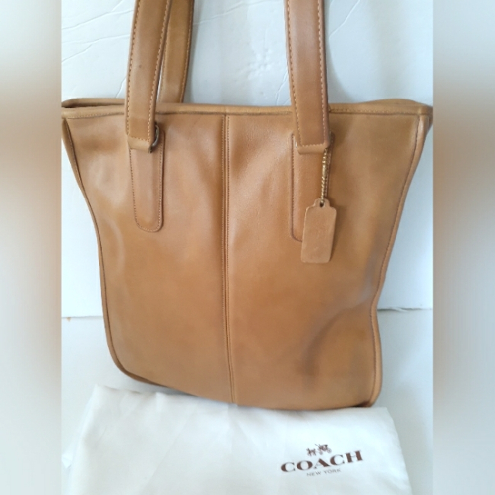 Vintage Coach NYC Shopping Bag Large Tan